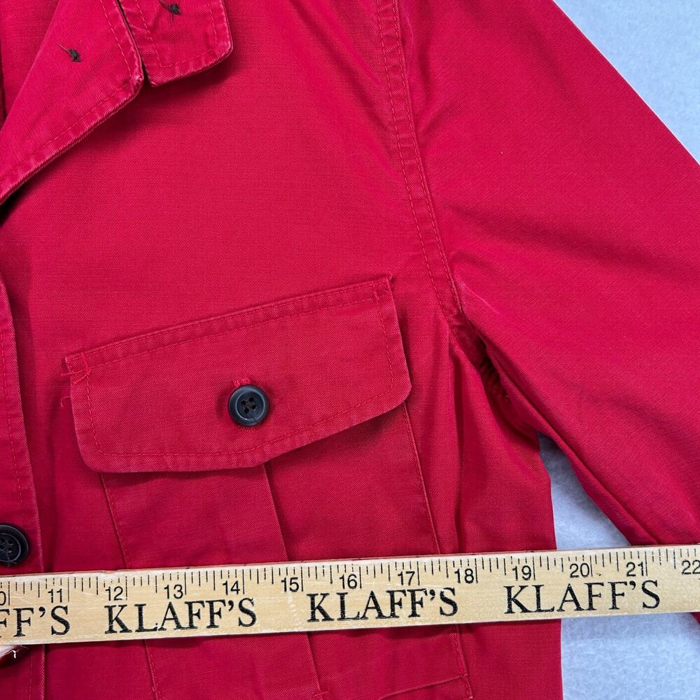 GAP Jacket Womens M Twill Field Safari Utility Button Front Cotton Red - Picture 9 of 11